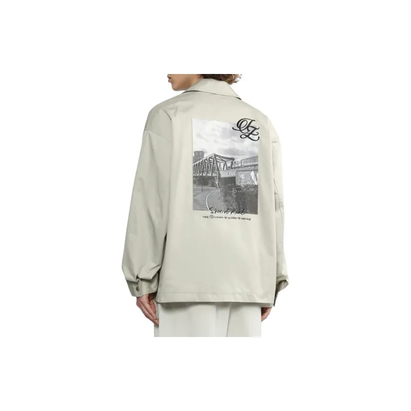 Izzue Photography print Gabardine Shirt Jacket-8