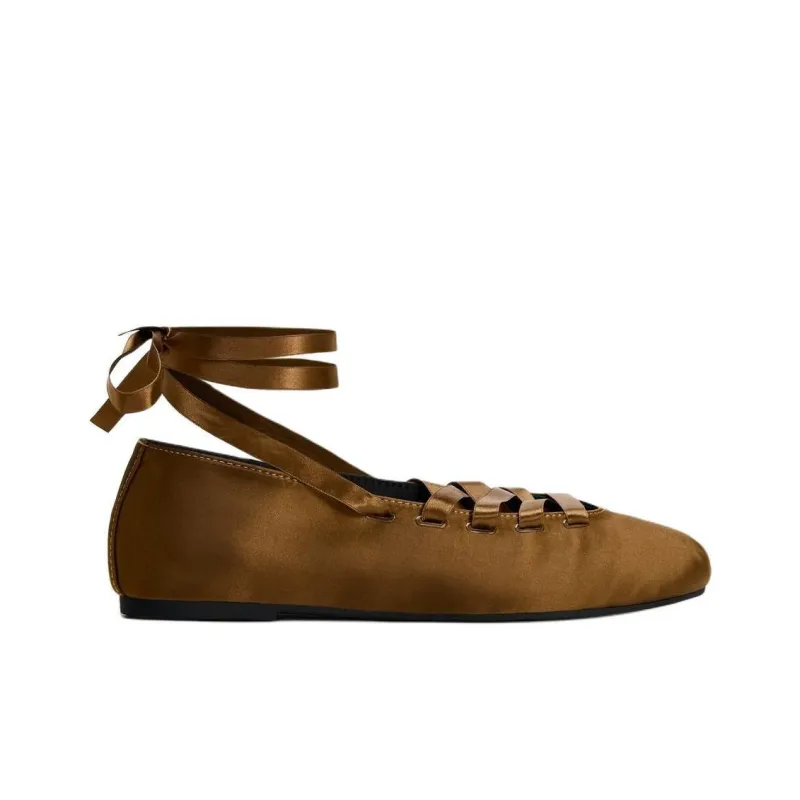 ZARA Casual Single Shoes 1cm Women's Tawny-1