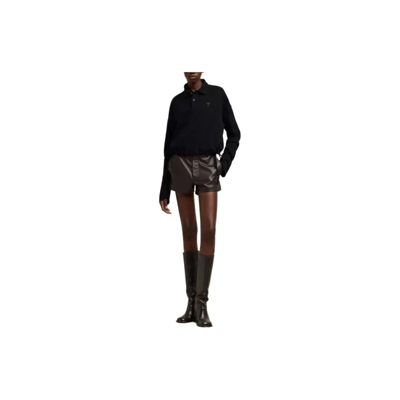 AMIPARIS SS24 Polo Shirt Unisex Black-2