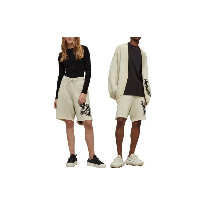 Y 3 Casual Shorts Unisex White-1