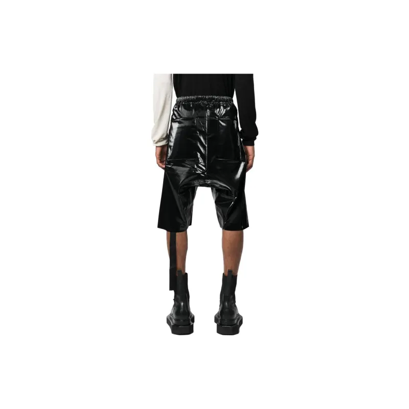 Rick Owens DRKSHDW Glossy-finish Drop-crotch Trousers-3