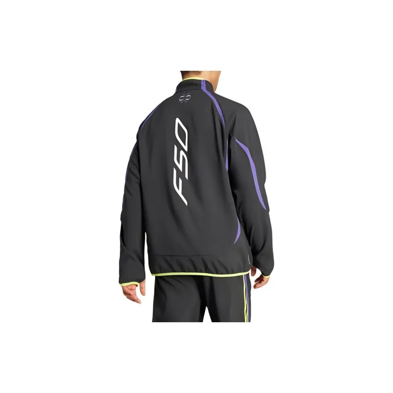 Adidas Retro Sports Stripes Multicolor Stand Collar Jackets Men's Black-4