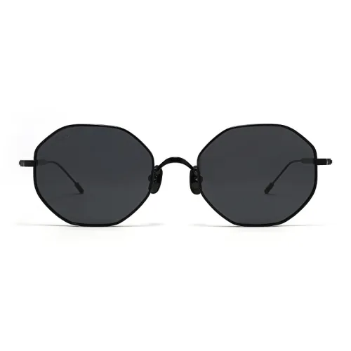 Fakeme Β Titanium Irregular Shape Sunglasses Unisex Black