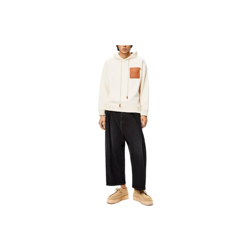 LOEWE Anagram Leather Patch Hoodie-2