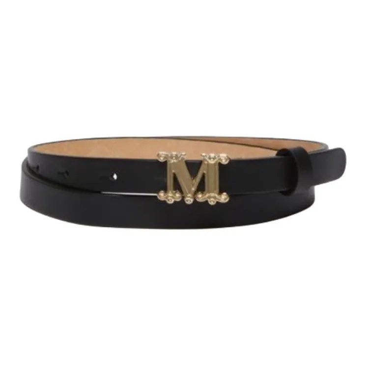 MaxMara Calfskin Leather Belts Women's Multicolor Width 1.5CM-0