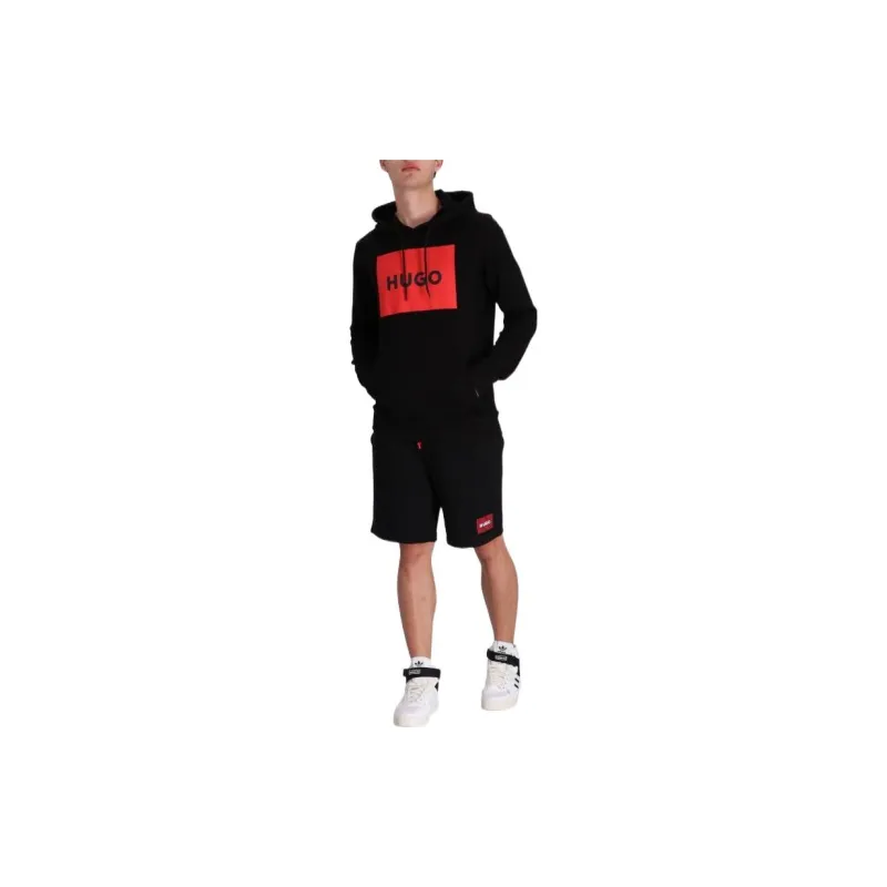 HUGO BOSS Logo Printed Drawstring Hoodie-1