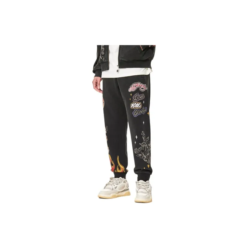 Ed Hardy SS24 Casual Pants Men's Black-3