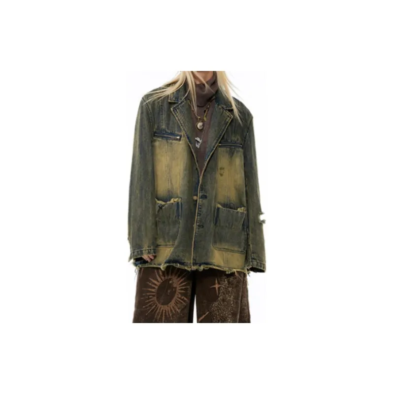 WULISHAONIAN Denim Jacket Men's Morning And Evening Blue-2