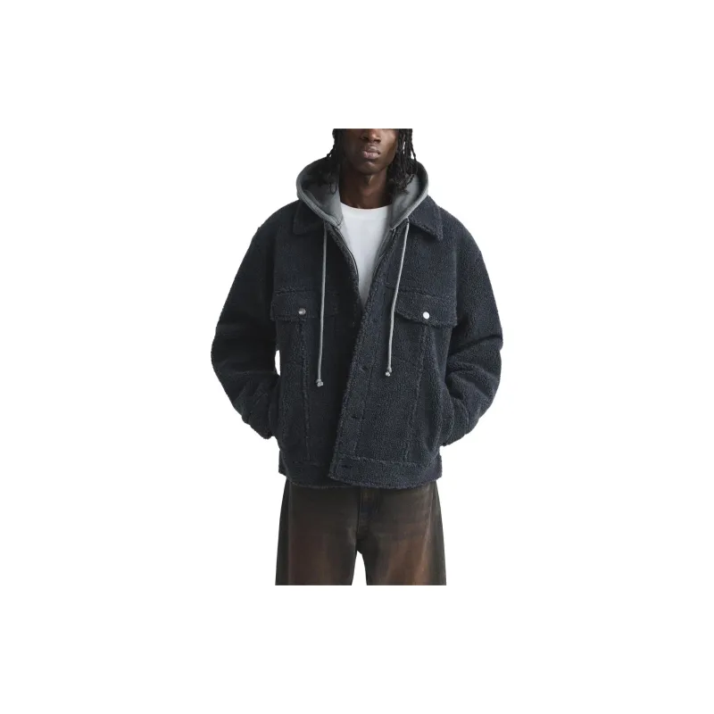 ZARA Jackets Men Blue Gray-3