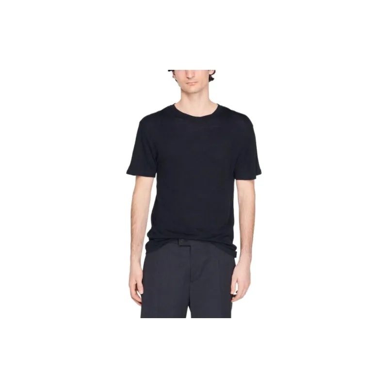 Sandro Round neck Linen T shirt-4