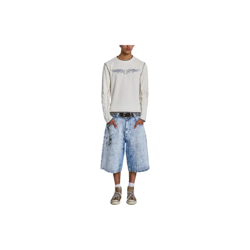 Jaded London Denim Shorts Unisex Light Blue-1