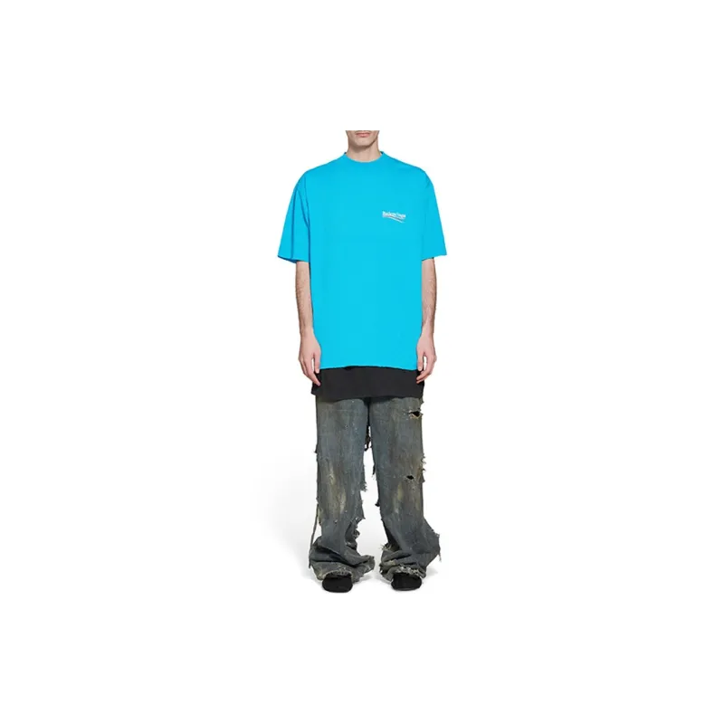 Balenciaga SS23 T Shirt Loose Fit Style Men's Blue-7