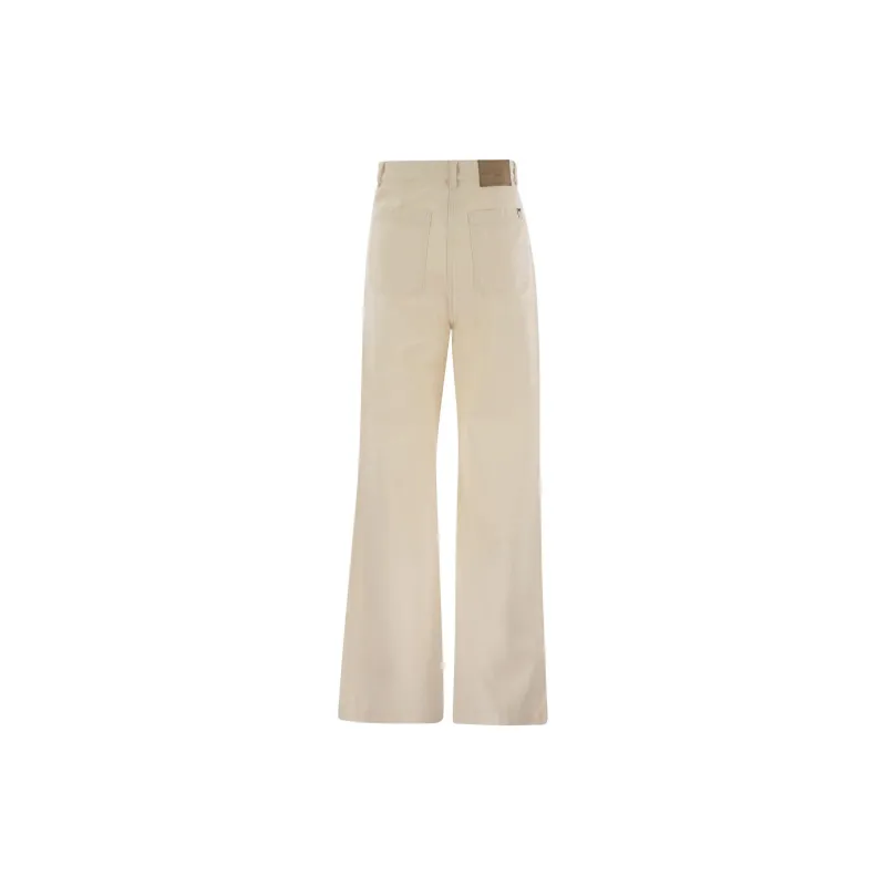 WEEKEND MaxMara Logo Patch Wide Leg Jeans-1