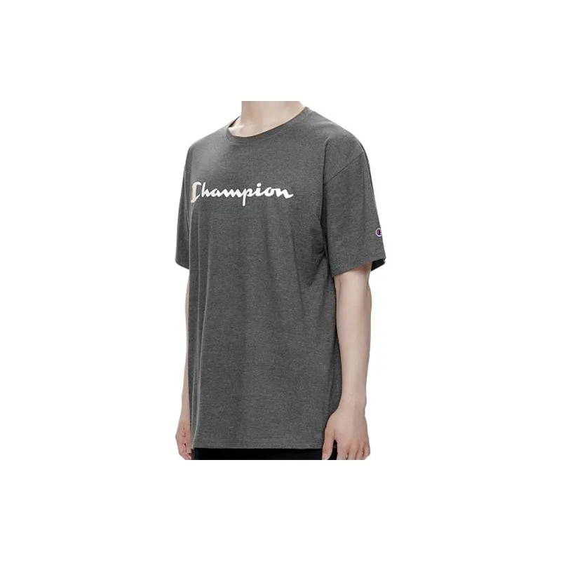 Champion Drop Shoulder Sleeve T Shirt Unisex Dark Gray US Version-2