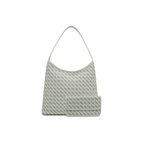 ELLE Synthetic Leather Tote Bag Shopping Bag Handbag Shoulder Bag Large Size Women's White/Gray