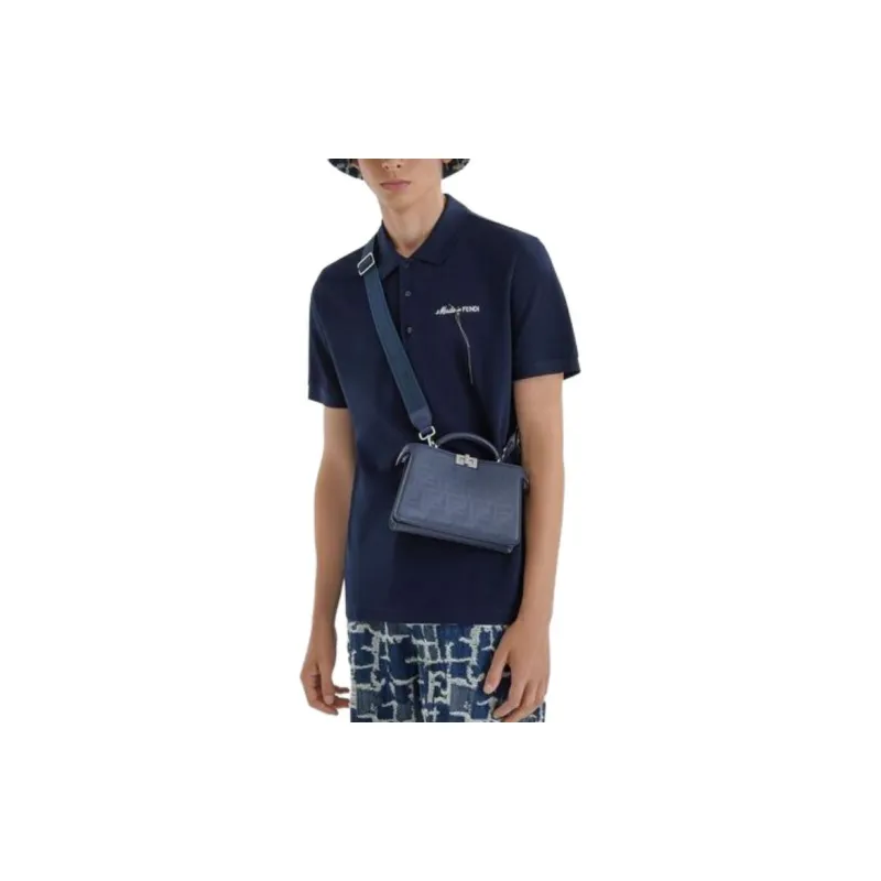 FENDI Logo Embroidered Short Sleeved Polo Shirt-2