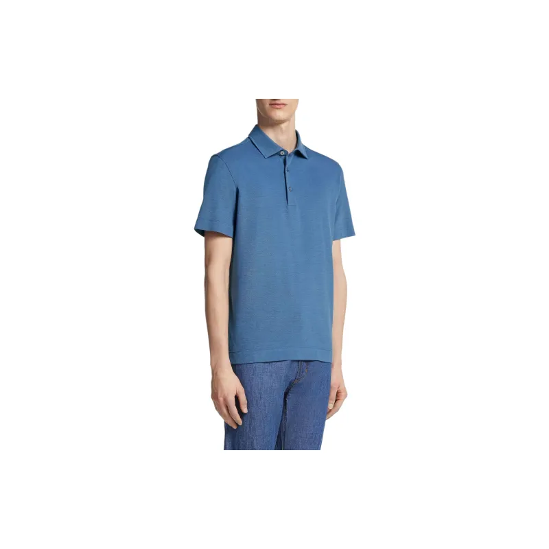 Zegna Polo Shirt Men's Dodger Blue-3