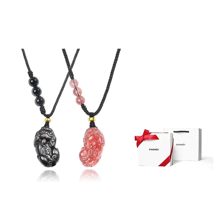 CHIEMOT Obsidian Necklaces Unisex-3