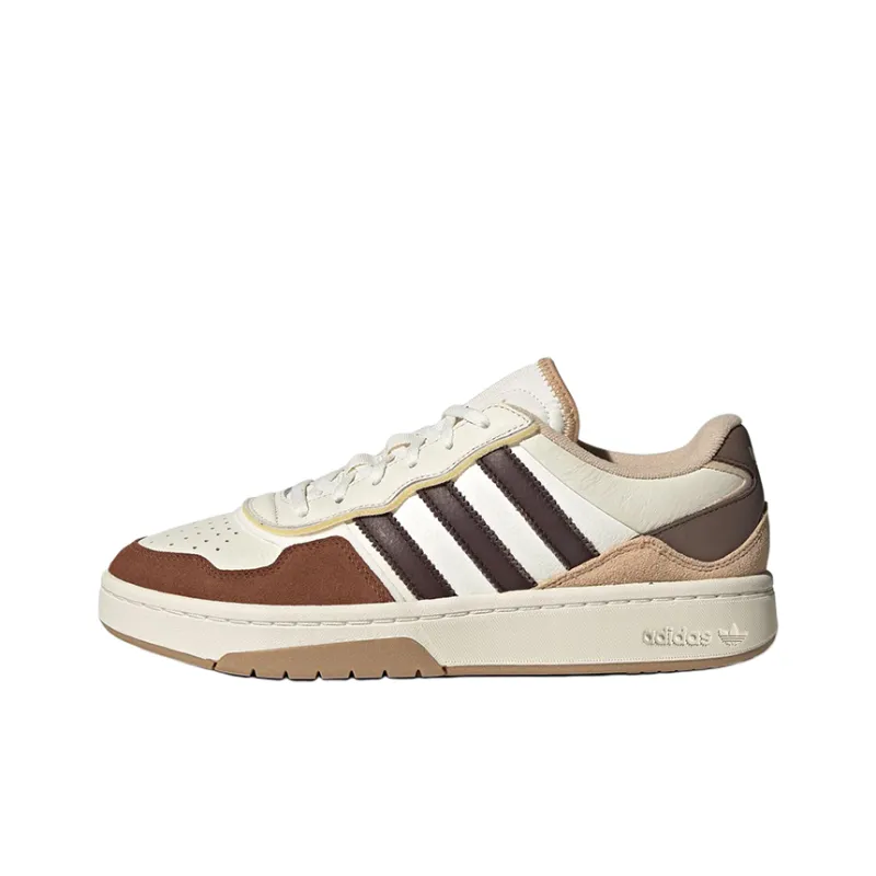 Adidas Originals Courtic Anti Slip Wear Resistant Low Top Skateboard Shoes Unisex White Brown-0