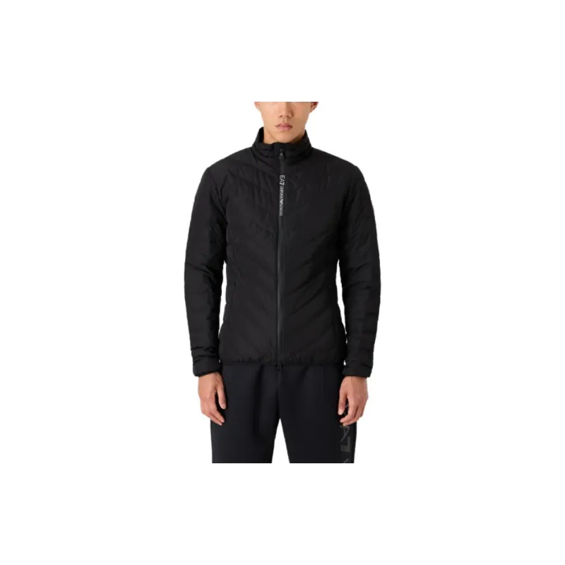 EMPORIO ARMANI Logo Patch Zipped Quilted Jacket-7