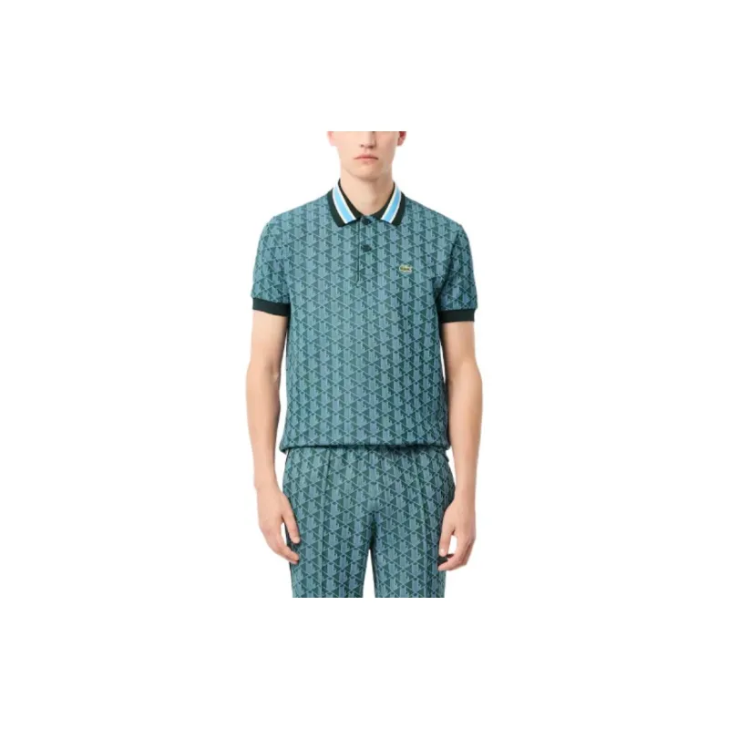 LACOSTE Monogram Pattern Polo Shirt-1