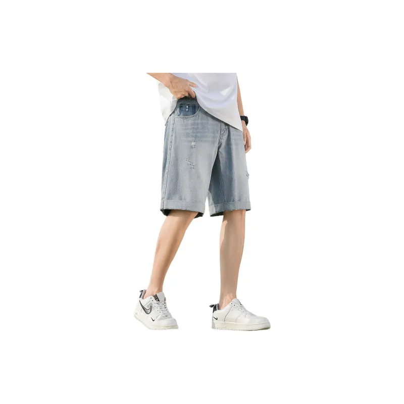 Tonlion Denim Shorts Men's Light Blue-1