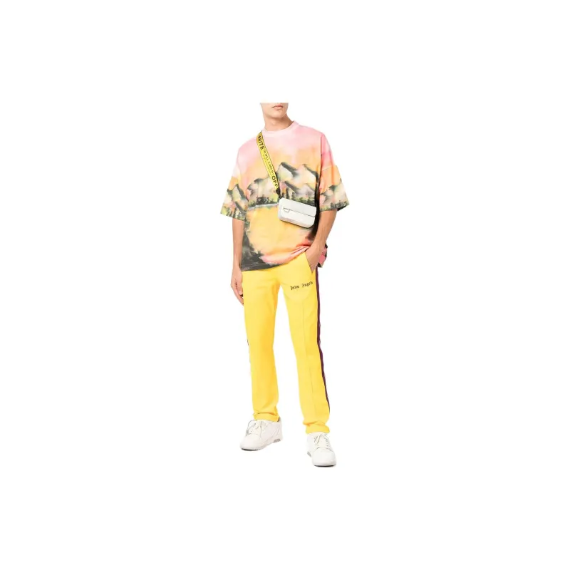 PALM ANGELS Knitted Sweatpants Men Yellow-1