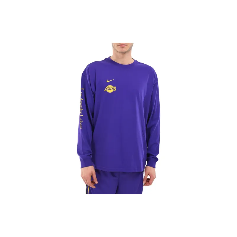 Nike Los Angeles Lakers Courtside Men's Nike Nba Long Sleeve Max90 T Shirt-2