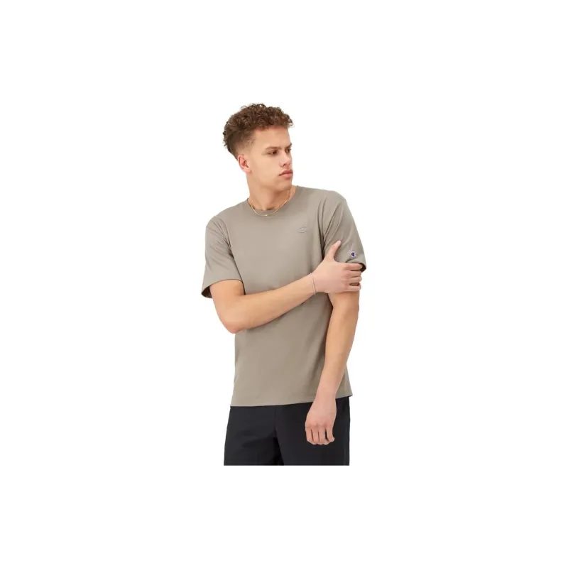 Champion T Shirts Unisex Light Gray+Army Green-2