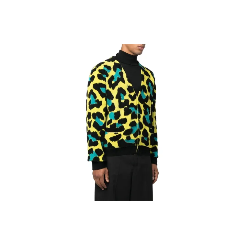 VERSACE Leopard Pattern Button Up Cardigan-3
