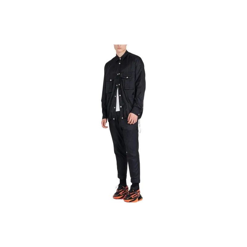 BALMAIN Monogram Overshirt With Velcro Logo-3