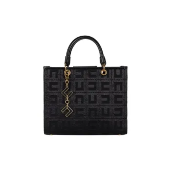 Elisabetta Franchi Monogram Logo Charm Tote Bag