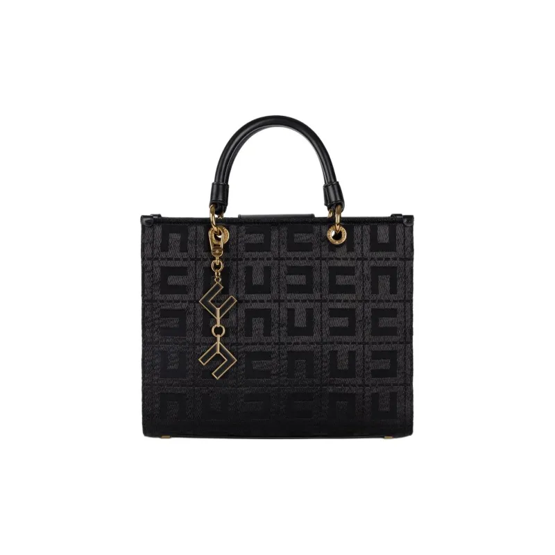 Elisabetta Franchi Monogram Logo Charm Tote Bag-0