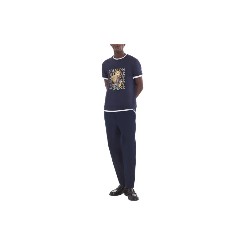 Maison Kitsune Fox Champion Printed Crewneck T Shirt-1