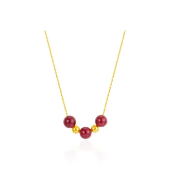 Begoris Reconstructed Cinnabar Jade Necklaces Women's