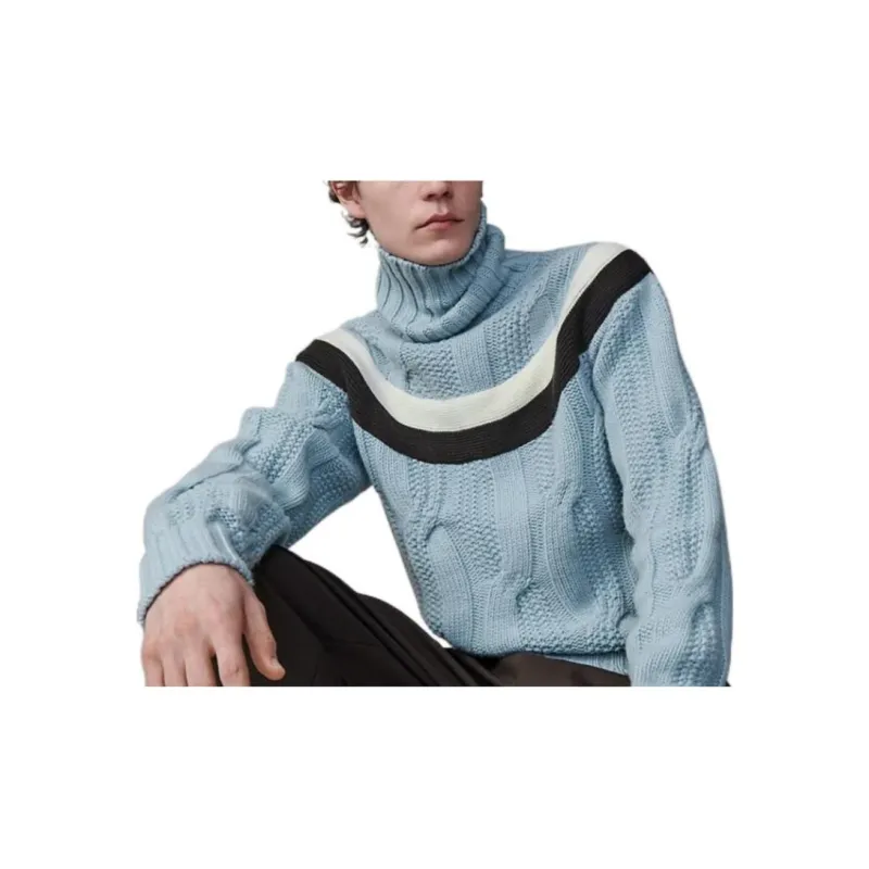 HERMES Sweaters Men Sky Blue-2