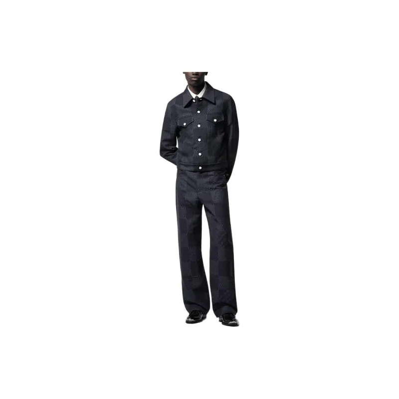 Lv Damier Jacquard Wool Pants-1