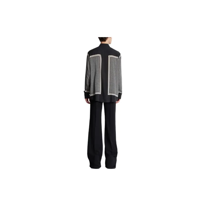 BALMAIN Monogrammed Scarf Print Shirt-1