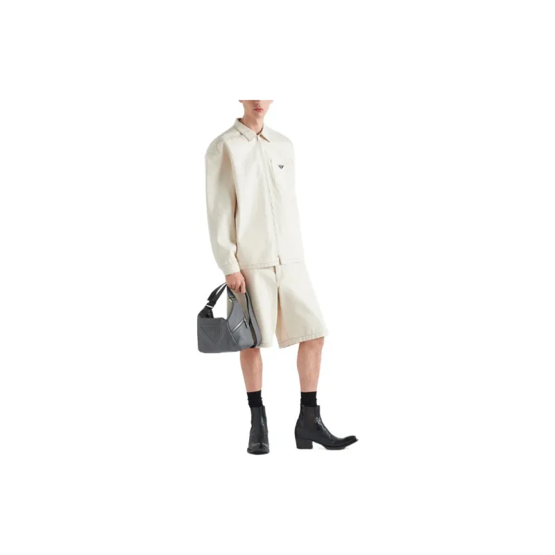 PRADA SS23 Denim Jacket Men's Beige-3