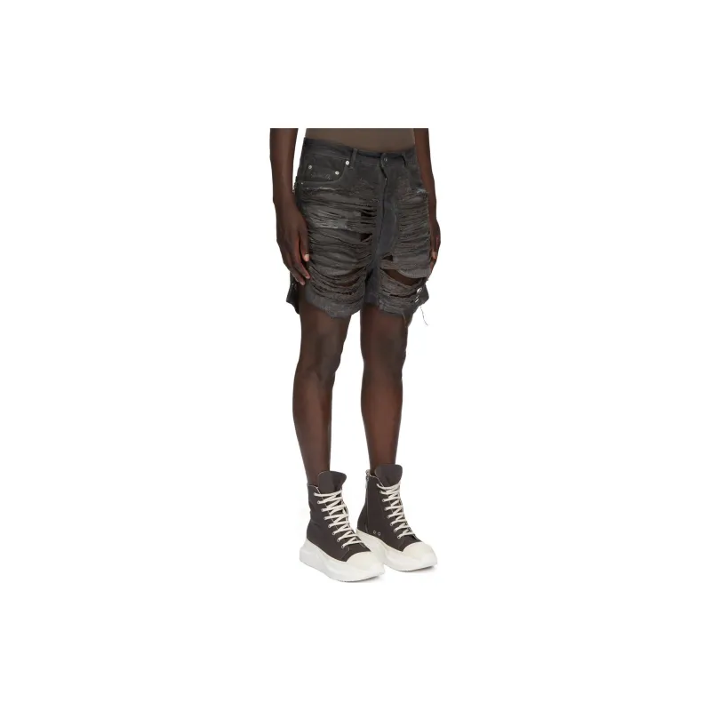 Rick Owens DRKSHDW Geth Cut-Off Distressed Shorts-3