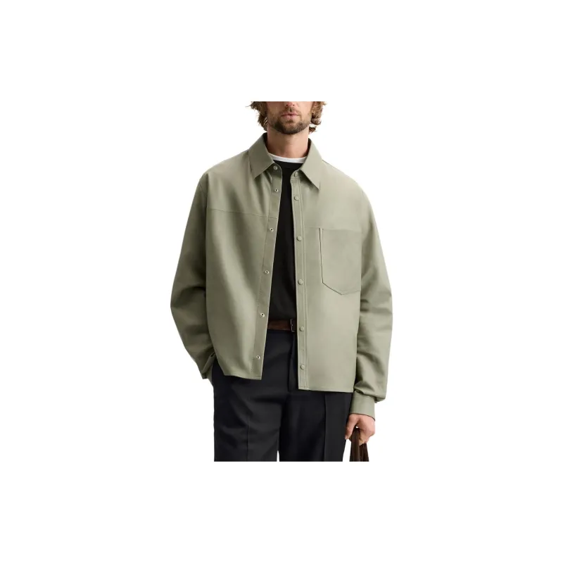 ZARA Leather Jacket Men's Green-1