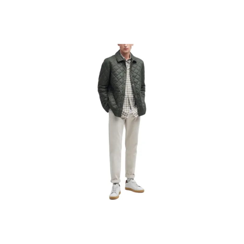 BARBOUR Newton Quilted Jacket Jackets Coats Men's Olive Green-1