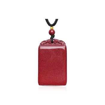 Lingxiang Yurun Reconstructed Cinnabar Jade Necklaces Unisex