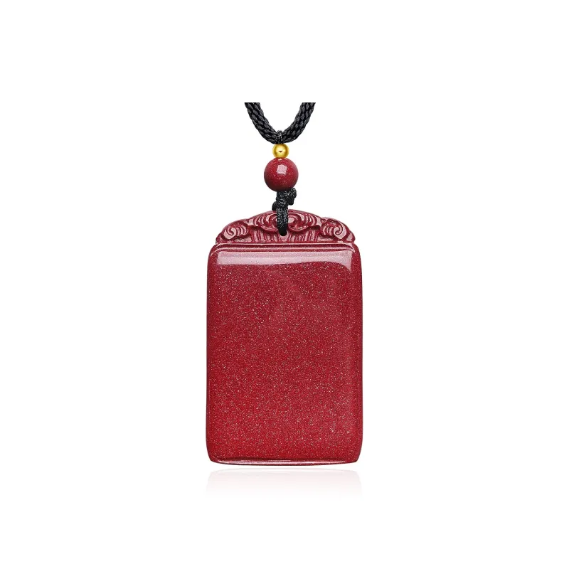 Lingxiang Yurun Reconstructed Cinnabar Jade Necklaces Unisex-0