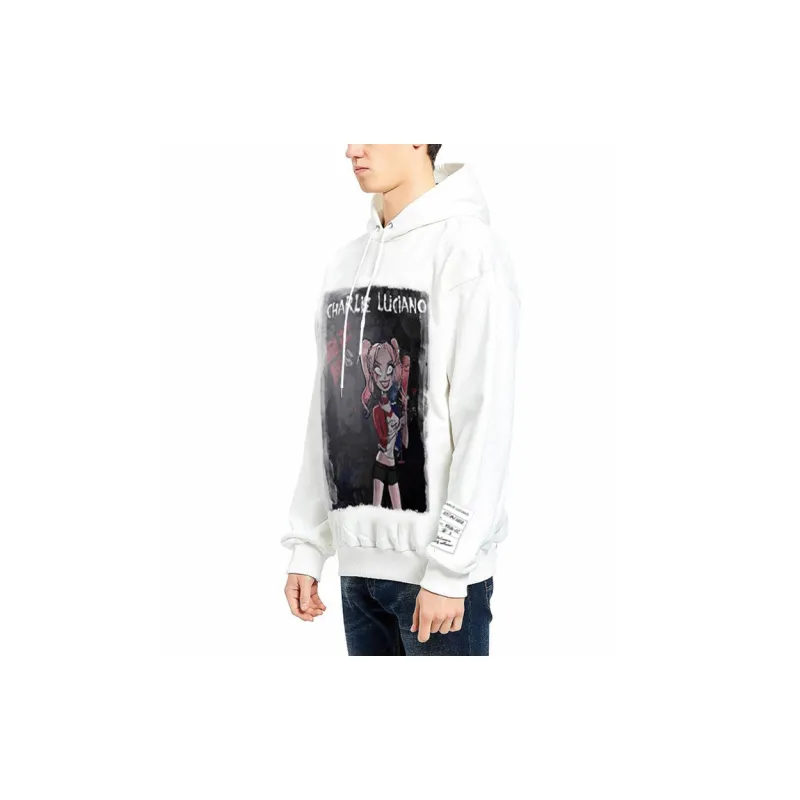 Charlie Luciano Hooded Loose Fit Regular Sweatshirt Unisex White-4