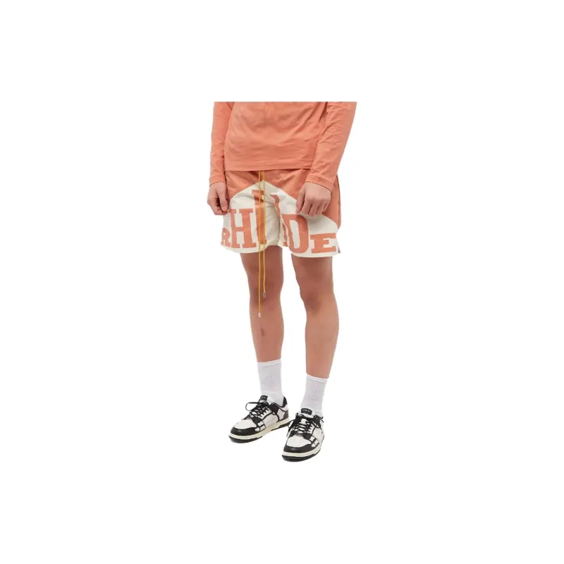 RHUDE Casual Shorts Men Orange-2