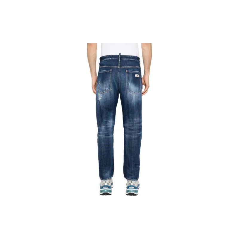 DSQUARED 2 Mid Rise Distressed Washed Denim Jeans-2