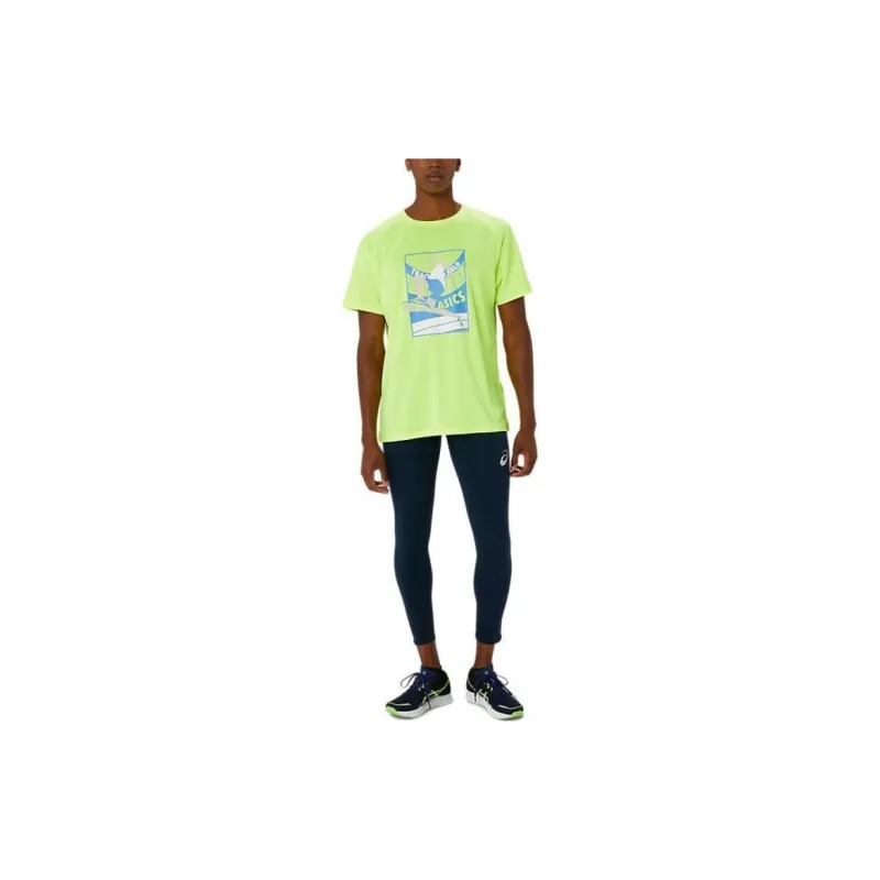 Asics T Shirt Men's Yellow Green-3