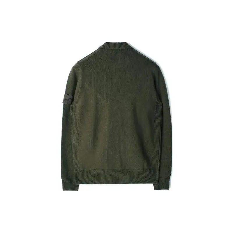 STONE ISLAND Logo Patch Crewneck Knit Jumper-1