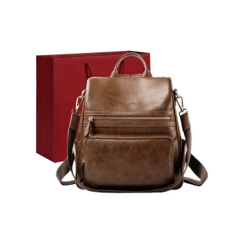 Old Man's Head Cow Leather Backpacks Backpack Women's Multicolor